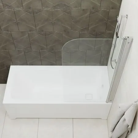 Купить Штора на ванну Соло 75*140, хром, прозр Triton